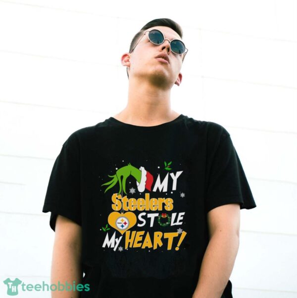 My Pittsburgh Steelers Stole My Heart Grinch Limited Edition Shirt - G500 Gildan T-Shirt
