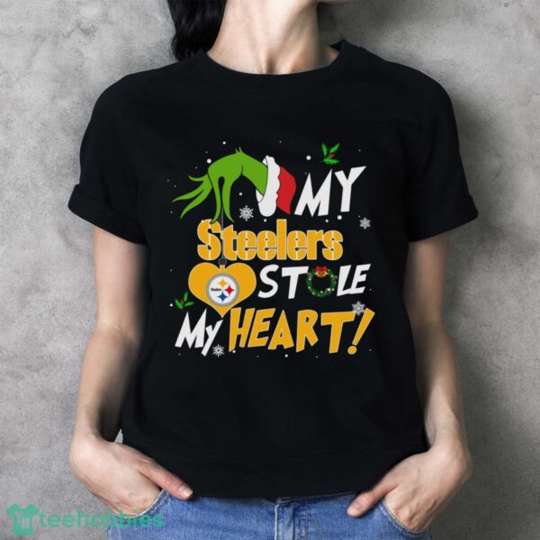 My Pittsburgh Steelers Stole My Heart Grinch Limited Edition Shirt - Ladies T-Shirt