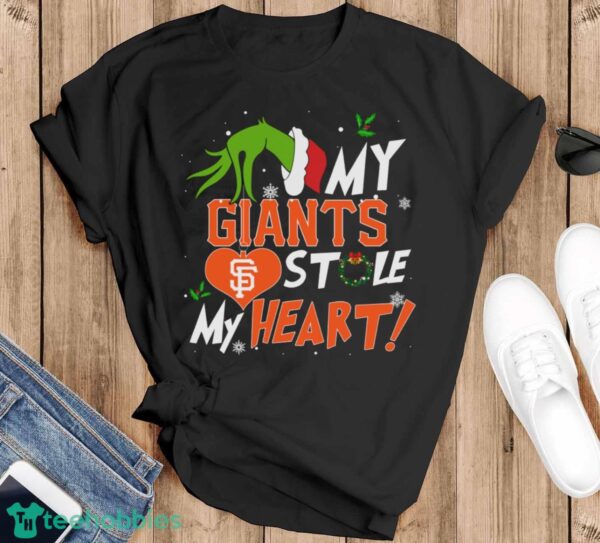 My San Francisco Giants Stole My Heart Grinch Limited Edition Shirt - Black T-Shirt