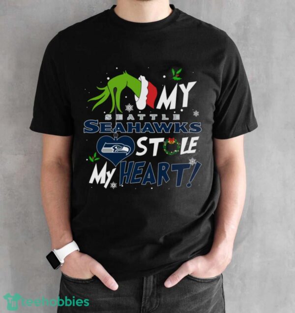 My Seattle Seahawks Stole My Heart Grinch Limited Edition Shirt - Black Unisex T-Shirt