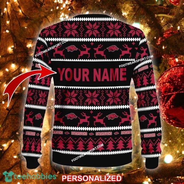 NEW Greetings Arkansas Razorbacks Ugly Christmas Sweater Gift For Adult - NCAA Arkansas Razorbacks Ugly Christmas Sweater For Men And Women Photo 2