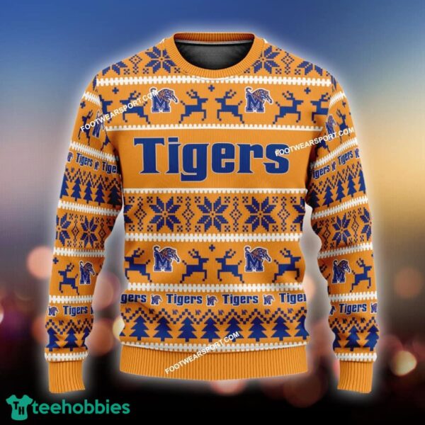 NEW Hibernation Memphis Tigers Knitted Christmas Sweater Gift For Adult - NCAA Memphis Tigers Ugly Christmas Sweater For Men And Women Photo 1