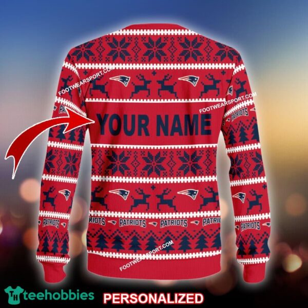 NEW Holidaywear New England Patriots Ugly Christmas Sweater Gift Holidays - NFL New England Patriots Ugly Christmas Sweater For Men And Women Photo 2
