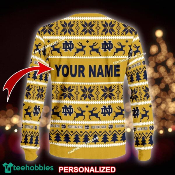 NEW Hygge Notre Dame Fighting Irish Ugly Christmas Sweater Gift Holidays - NCAA Notre Dame Fighting Irish Ugly Christmas Sweater For Men And Women Photo 2