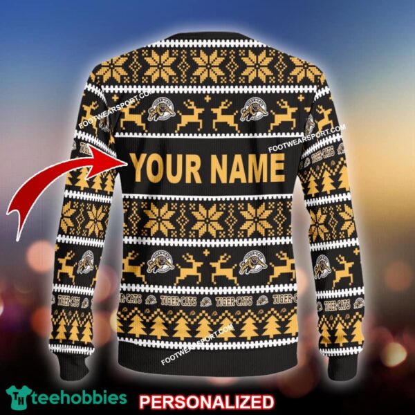 NEW Icicle Hamilton Tiger Cats Knitted Xmas Sweater AOP Gift Holidays - CFL Hamilton Tiger Cats Ugly Christmas Sweater For Men And Women Photo 2