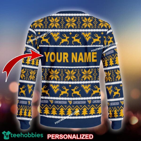 NEW Joy West Virginia Mountaineers Ugly Christmas Sweater Gift For Adult - NCAA West Virginia Mountaineers Ugly Christmas Sweater For Men And Women Photo 2