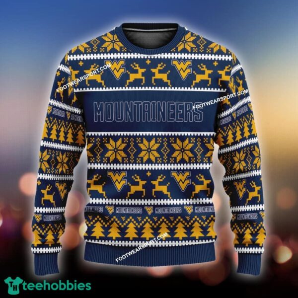 NEW Joy West Virginia Mountaineers Ugly Christmas Sweater Gift For Adult - NCAA West Virginia Mountaineers Ugly Christmas Sweater For Men And Women Photo 1