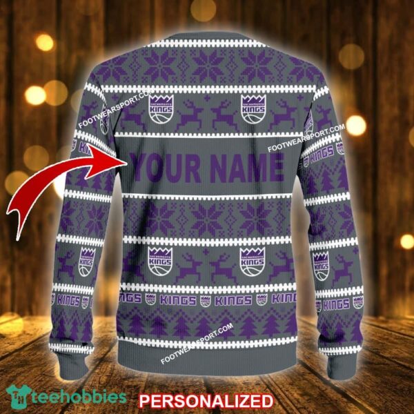 NEW Knitted Sacramento Kings Knitted Xmas Sweater AOP Gift For Men And Women - NBA Sacramento Kings Ugly Christmas Sweater For Men And Women Photo 2