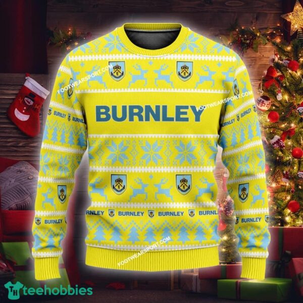 NEW Knitter Burnley Ugly Christmas Sweater Gift For Men And Women - EPL Burnley Ugly Christmas Sweater For Men And Women Photo 1