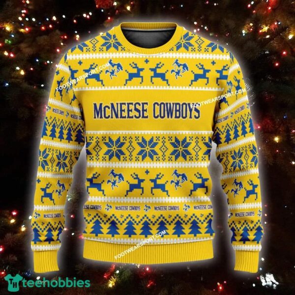 NEW Knitter McNeese State Cowboys Ugly Christmas Sweater Gift Holidays - NCAA2 McNeese State Cowboys Ugly Christmas Sweater For Men And Women Photo 1
