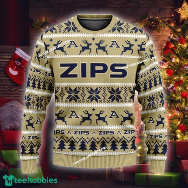 NEW Kringle Akron Zips Knitted Christmas Sweater AOP Gift Holidays - NCAA Akron Zips Ugly Christmas Sweater For Men And Women Photo 1