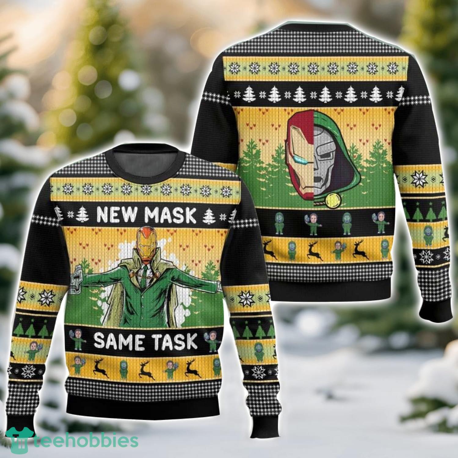 New Mask Same Task Iron Man Ugly Christmas Sweater 3D All Printed Sweater Christmas Gift image New Mask Same Task Iron Man Ugly Christmas Sweater 3D All Printed Sweater Christmas Gift Product Photo 1