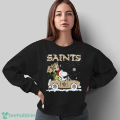 New Orleans Saints Snoopy And Woodstock Driving Car Cute Snoopy Limited Edition Shirt - Sweatshirt
