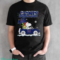 New York Giants Snoopy And Woodstock Driving Car Cute Snoopy Limited Edition Shirt - Black Unisex T-Shirt