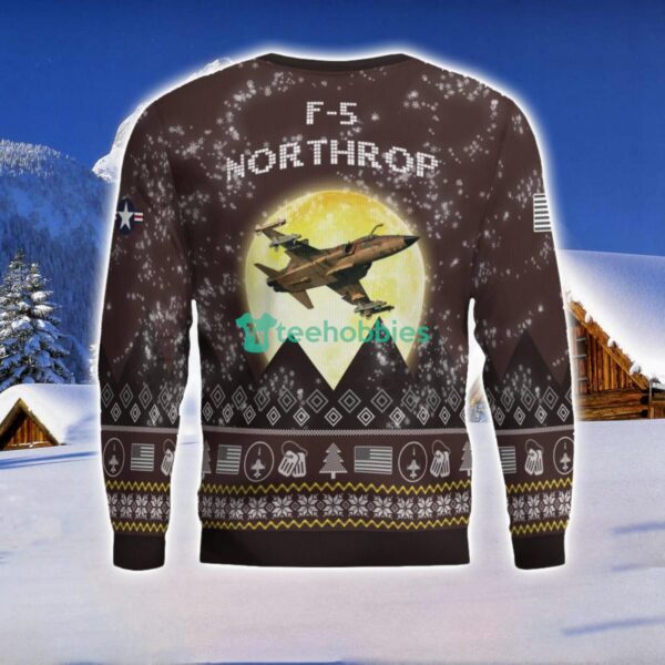 Northrop F-5 F5 3D Aircraft Moonlight Ugly Christmas Sweater Special Gift For Christmas Holiday Product Photo 3
