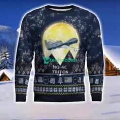 Northrop Grumman MQ-4C Triton MQ4C 3D Aircraft Moonlight Ugly Christmas Sweater Veteran Christmas Sweater Product Photo 2