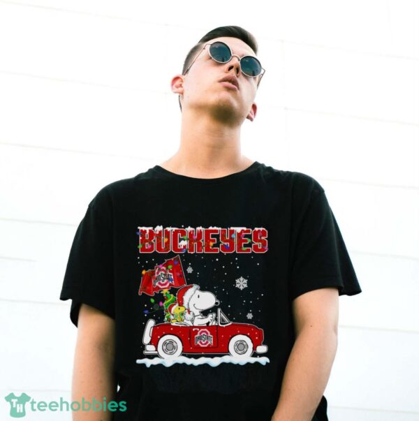 Ohio State Buckeyes Snoopy And Woodstock Driving Car Cute Snoopy Limited Edition Shirt - G500 Gildan T-Shirt