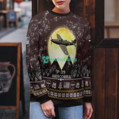 P-39 Airacobra P39 3D Aircraft Moonlight Ugly Christmas Sweater Special Gift For Christmas Holiday Product Photo 4