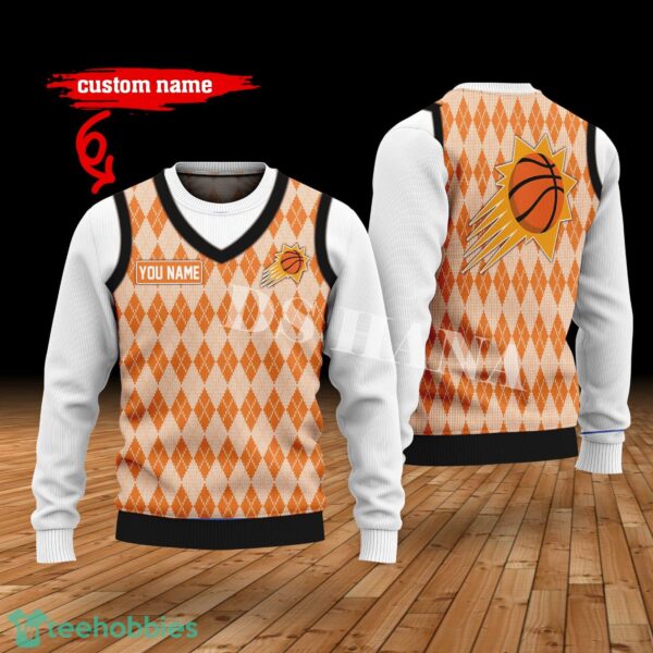 Phoenix Suns Custom Name New Style Sweater Phoenix Suns Ghile Style 3D Print Christmas Sweater Product Photo 1