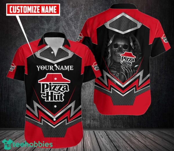 Pizza Hut AOP 3D Hawaiian Shirt Button Shirt Custom Name Product Photo 1