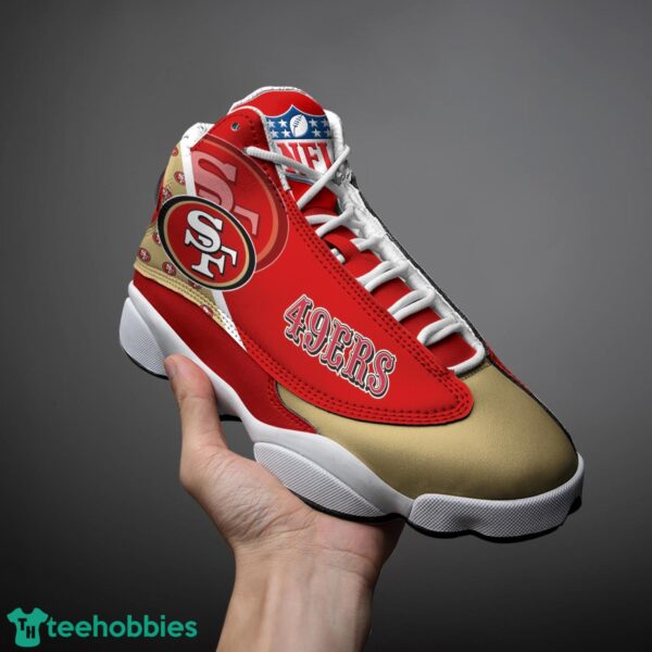 San Francisco 49ers Air Jordan 13 Shoes Custom Name Sport Team Shoes Product Photo 2