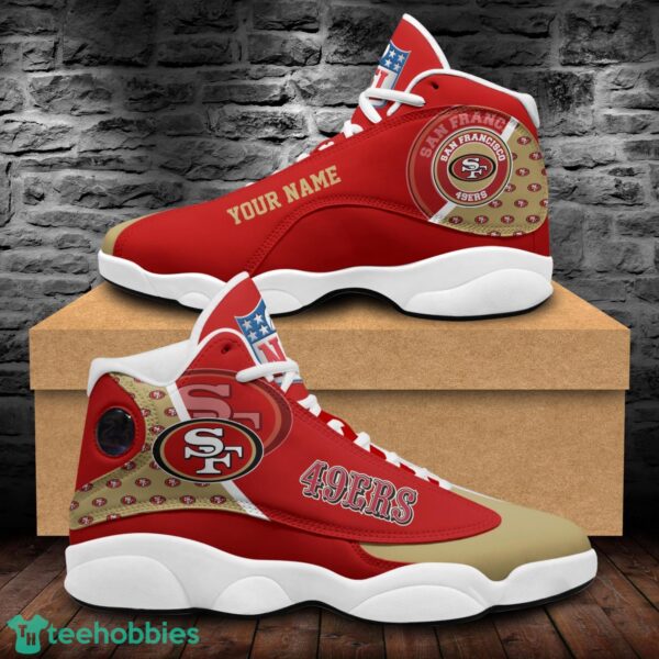 San Francisco 49ers Air Jordan 13 Shoes Custom Name Sport Team Shoes Product Photo 1