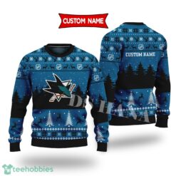 San Jose Sharks Custom Name Merry Xmas Sweater For San Jose Sharks Fans Sweater Product Photo 1