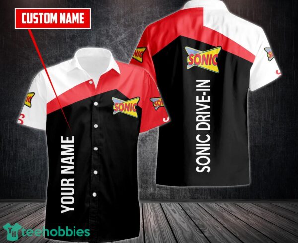 Sonic Drive-In AOP 3D Hawaiian Shirt Button Shirt Custom Name Product Photo 1