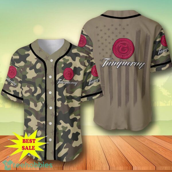 Tanqueray Camouflage Green United States Flag Baseball Jersey For Men And Women Product Photo 1