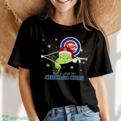 The Grinch I Hate People But I Love Chicago Cubs Christmas T-shirt Product Photo 7