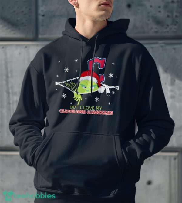 The Grinch I Hate People But I Love Cleveland Guardians Christmas T-shirt Product Photo 2