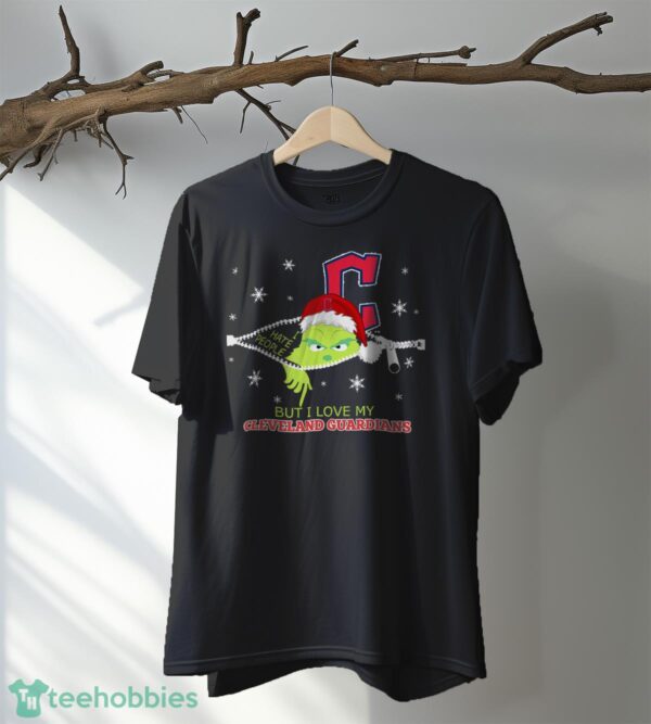 The Grinch I Hate People But I Love Cleveland Guardians Christmas T-shirt Product Photo 5