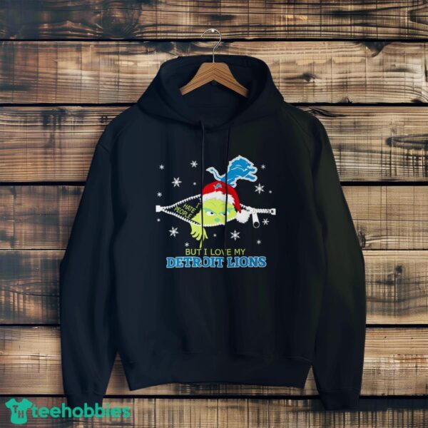 The Grinch I Hate People But I Love Detroit Lions Christmas T-shirt Product Photo 3