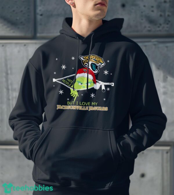 The Grinch I Hate People But I Love Jacksonville Jaguars Christmas T-shirt Product Photo 2