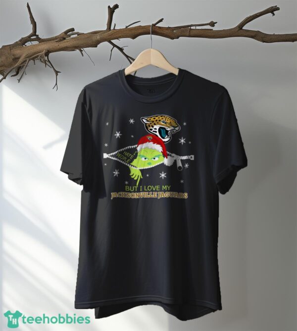 The Grinch I Hate People But I Love Jacksonville Jaguars Christmas T-shirt Product Photo 5