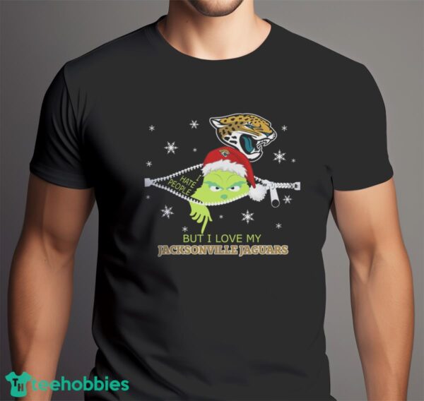 The Grinch I Hate People But I Love Jacksonville Jaguars Christmas T-shirt Product Photo 6