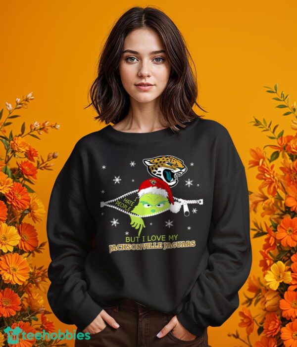 The Grinch I Hate People But I Love Jacksonville Jaguars Christmas T-shirt Product Photo 8