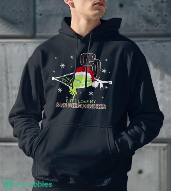 The Grinch I Hate People But I Love San Diego Padres Christmas T-shirt Product Photo 2