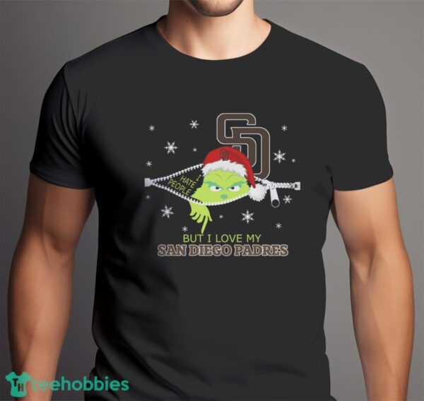 The Grinch I Hate People But I Love San Diego Padres Christmas T-shirt Product Photo 6