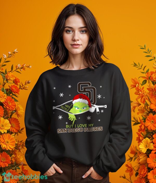 The Grinch I Hate People But I Love San Diego Padres Christmas T-shirt Product Photo 8