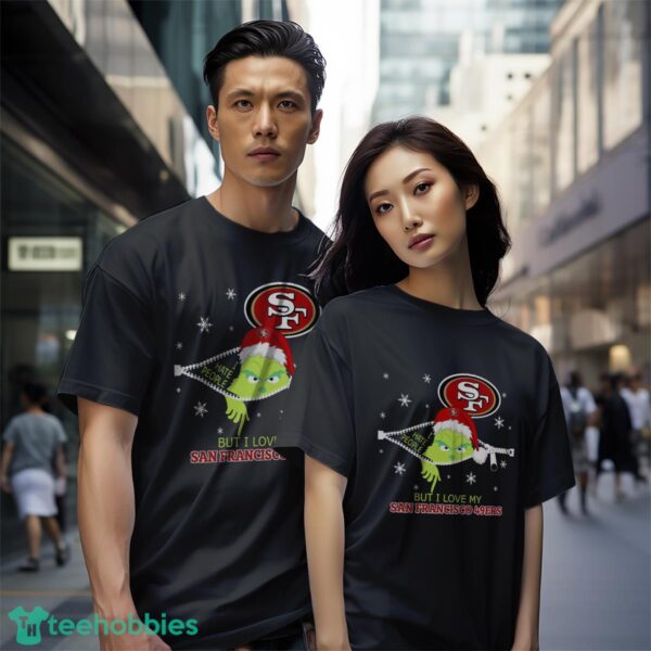 The Grinch I Hate People But I Love San Francisco 49ers Christmas T-shirt Product Photo 5