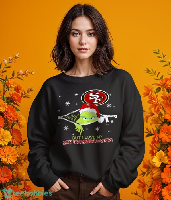 The Grinch I Hate People But I Love San Francisco 49ers Christmas T-shirt Product Photo 8