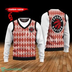 Toronto Raptors Custom Name New Style Sweater Toronto Raptors Ghile Style 3D Print Christmas Sweater Product Photo 1