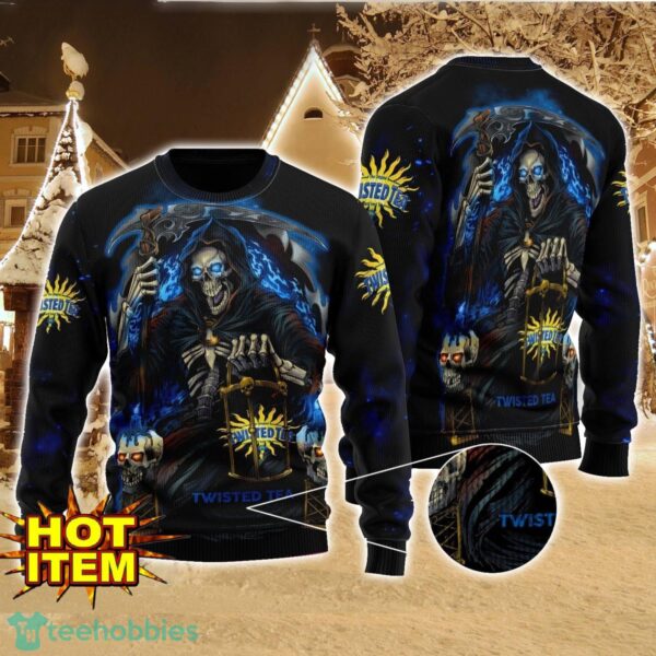Twisted Tea Death Halloween All Over Print Sweater Halloween Gift For men And Women Product Photo 1