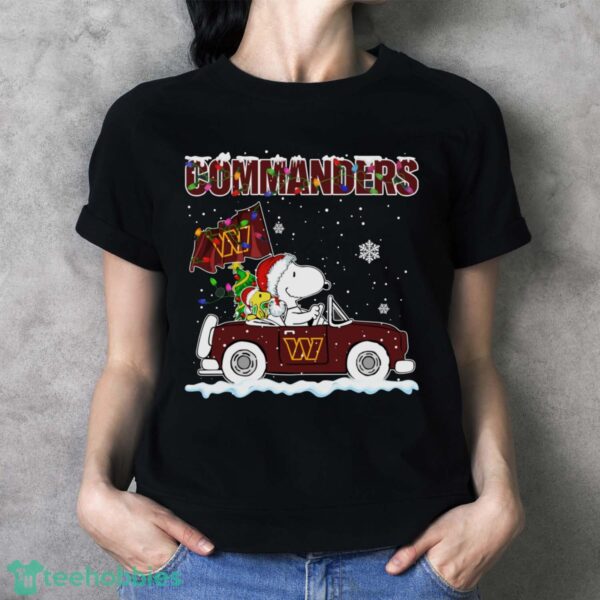 Washington Commanders Snoopy And Woodstock Driving Car Cute Snoopy Limited Edition Shirt - Ladies T-Shirt