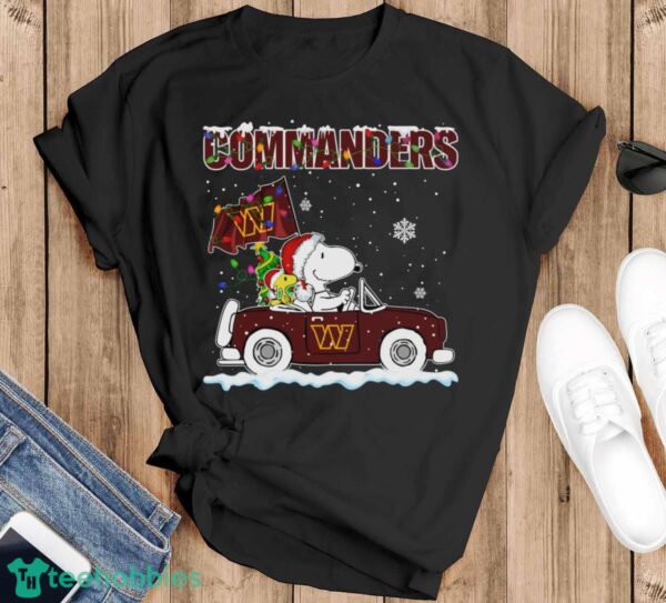 Washington Commanders Snoopy And Woodstock Driving Car Cute Snoopy Limited Edition Shirt - Black T-Shirt