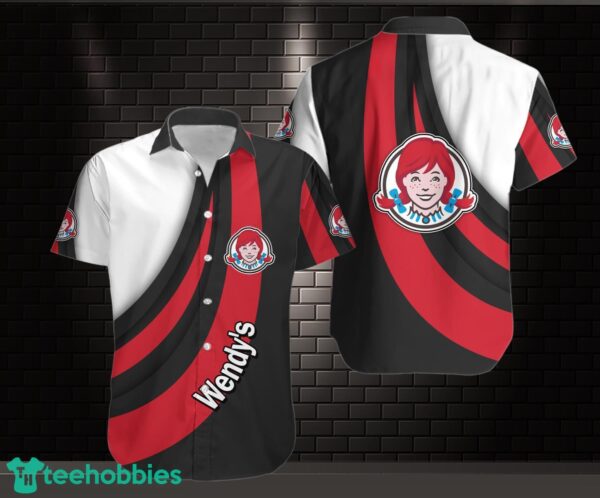 Wendy's AOP 3D Hawaiian Shirt Button Shirt Logo Printed Product Photo 1