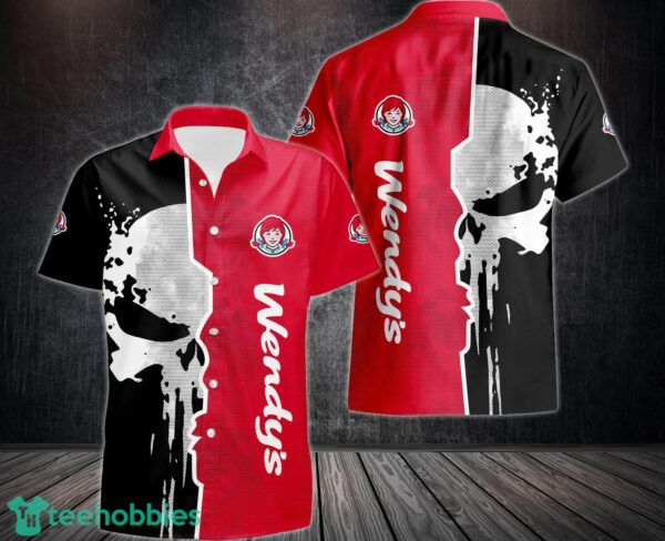 Wendy's AOP 3D Hawaiian Shirt Button Shirt Skull Printed Product Photo 1