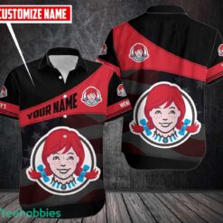 Wendy's Short Sleeve Hawaiian Shirt Custom Name Product Photo 1