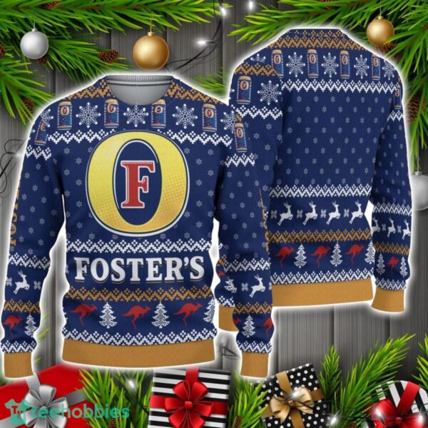 3D Fosters Beer Ugly Sweater Christmas Holiday Gift Christmas Product Photo 1